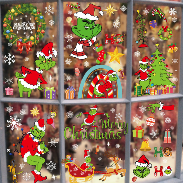 Jul snö fönster klistermärken Vardagsrum shopping fönster glas
