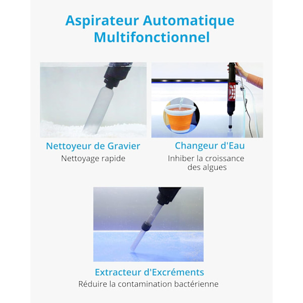 Automatisk Akvarium Dammsugare, Elektrisk Gruskleaner Passande