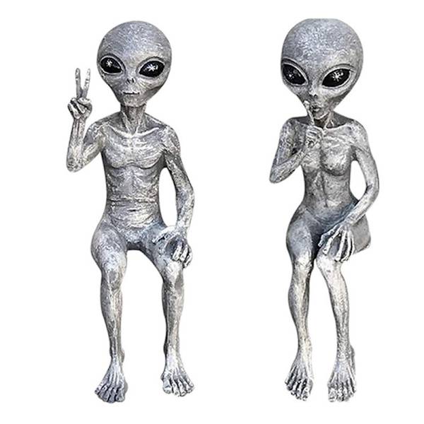 Alienstatyett, Set om 2 Rymdaliensstatyer, Extra Terrest