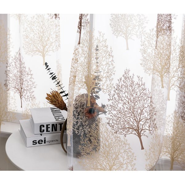 100*250cm Hæklet Broderi Transparent Øjegardin Gardin Semi