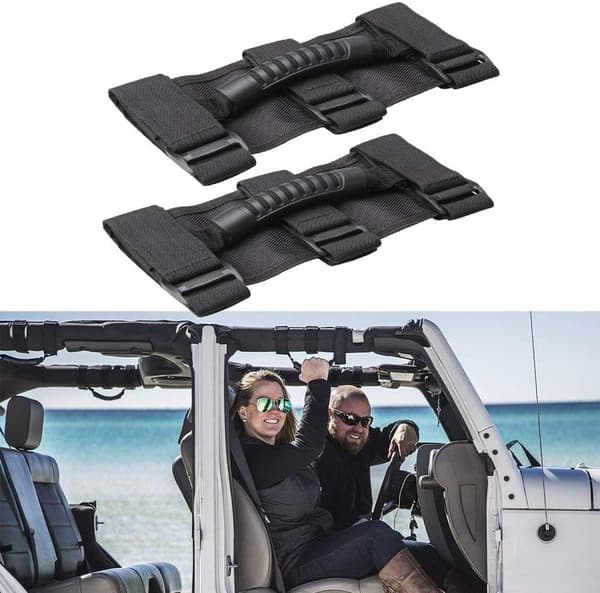1 Par Håndgrep med Stropper, Slitesterk for Bil, for Wrangler J