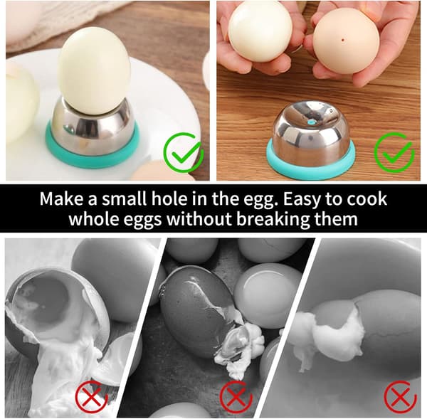 2 stk Egg-gjennomborer, Rustfritt Stål Eggpresse, Egg-gjennomborer Sep