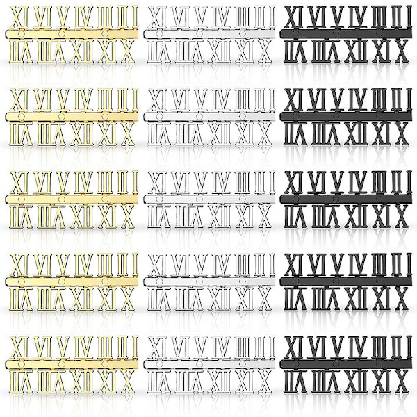 15 st digitala klocksiffror kit DIY digitala klocksiffror klockvisare klocktillbehör (romerska siffror