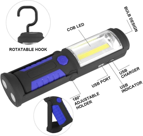 Latautuva LED-työvalo magneettisella LED-taskulampulla 2200mA