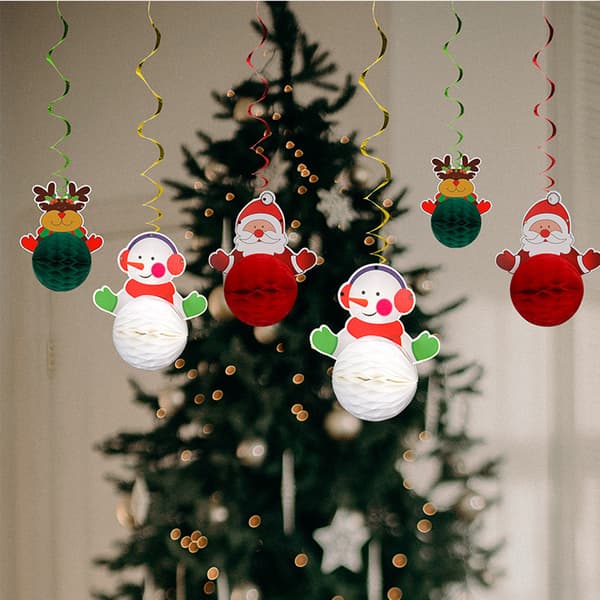 3-pack juldekorationer snögubbe bikakeboll