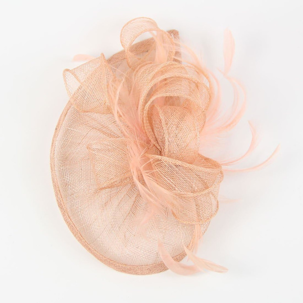 （champagne） Håndlaget Penny Mesh Hatt Fascinator med Mesh-bånd