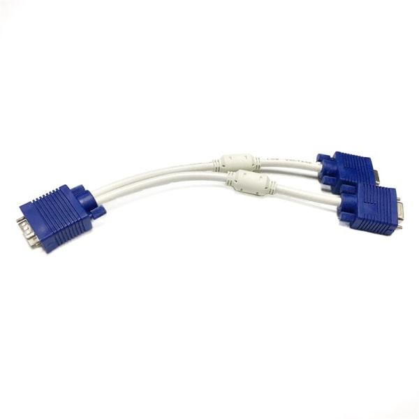 VGA én til to ledninger 0,3 meter VGA3+6 skjerm videokabel én