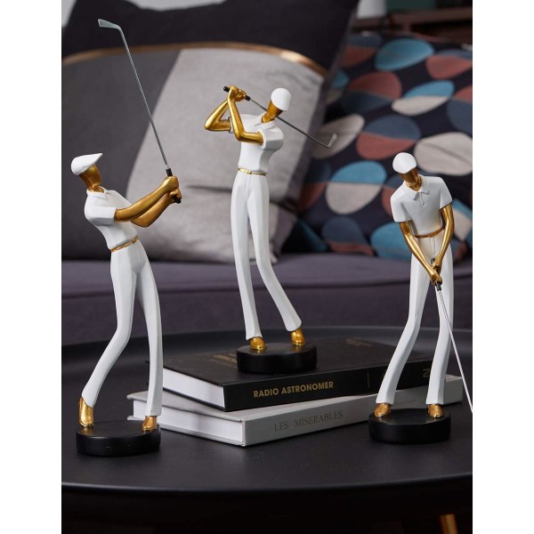 Konst Golfspelare Staty Inredning Golf Skulptur Resin Arts Gift W