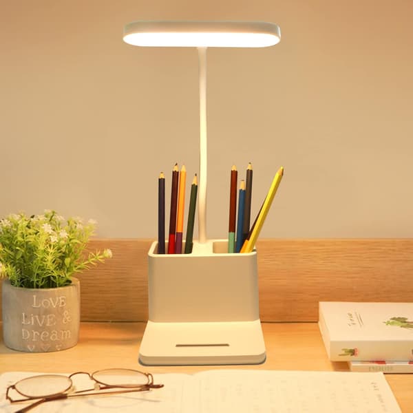 LED skrivebordslampe, 3 lysmoduser og 3 justerbare lysstyrker, USB-ladbare