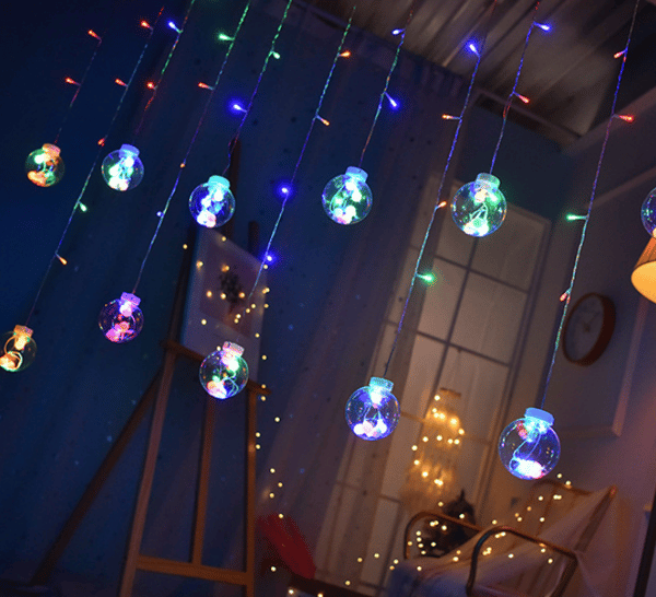 LED gardinlampe, ønskebold, pige hjerte, romantisk soveværelse, rou