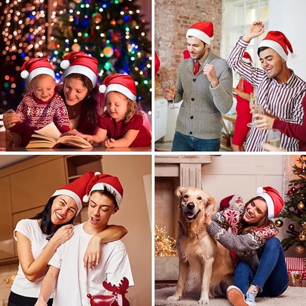 Julmössa 12-pack plysch tomte hattar för juldräkt Xmas