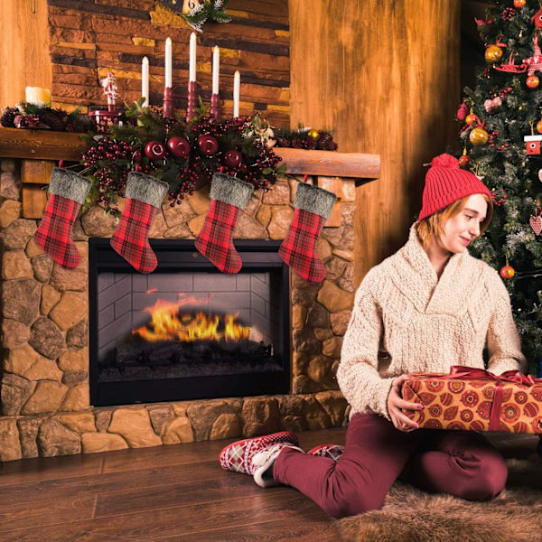 4 stycken julstrumpor Julstrumpor för mantel, eldstad, hängande