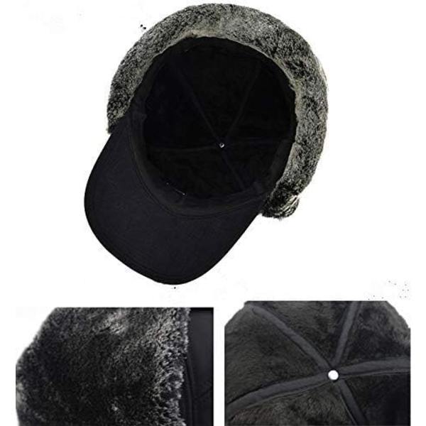 Vintermössa för män och kvinnor med konstpälsfoder och öronlappar - varm beanie