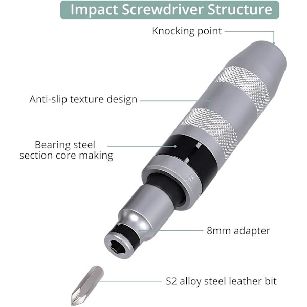 13-delt Impact Driver Bit Sæt med 1/2\" Impact Driver Bits til Hex Cross C