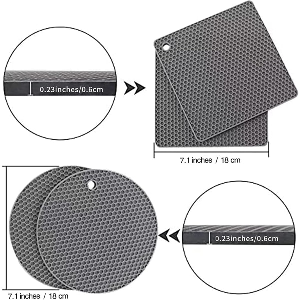 4 sets of meal pads 2 round 2 square honeycomb pads table insulat