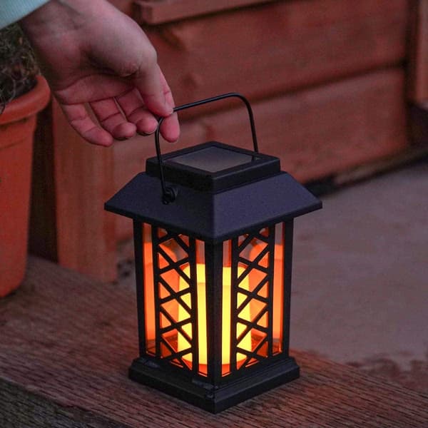 Ferielys Mat Sort Udendørs Dekorativ Solcellelampe med LE