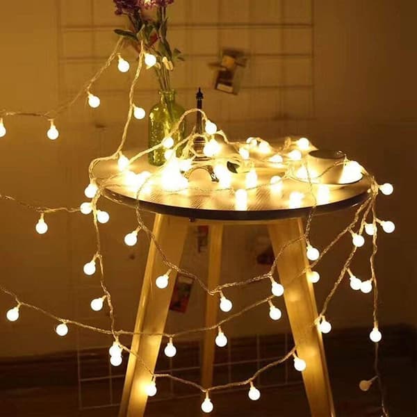 Kuglelysstreng 10m 100 LED, 8 Lystilstande Feelyssstreng Indsæt