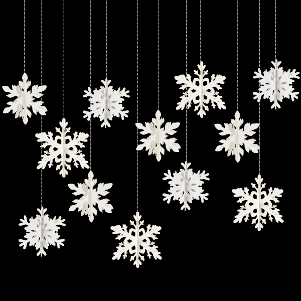 24 st 3D Snöflinga Charm Hängande Charm Julgran Charm Fest
