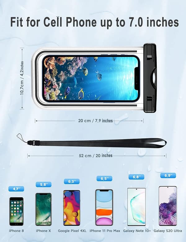 Vattentät Smartphone-påse [1 förpackning], IPX8 Touch Sensitive Wa DXGHC