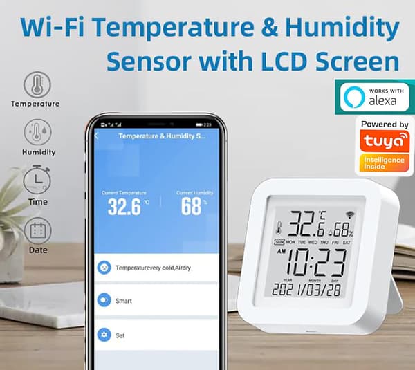 Smart WiFi Temperatur- och Luftfuktighetsmätare: Trådlös Temperaturfuktighet