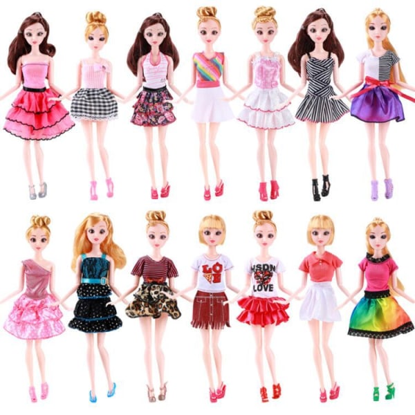 14 pieces 30cm 11 inch doll dress up fashion clothes skirt pants