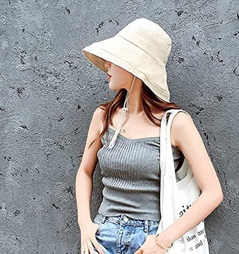 Dame Strandhatt Foldbar Sommerhatt Bredbremmet Capeline Strandhatt