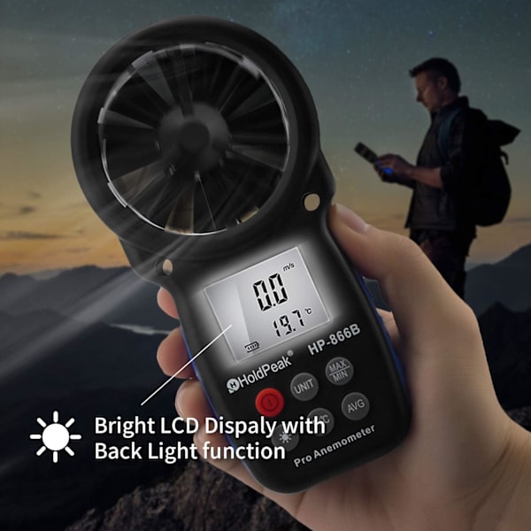 866B Digital Anemometer Handhållen Vindhastighetsmätare för Mätning av W