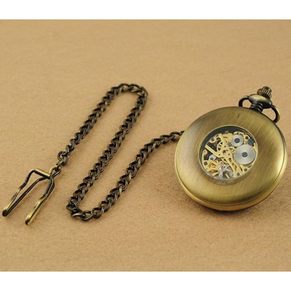 1 kpl Miesten Käsikäyttöinen Mekaniikka Taskukello Vintage Steampunk Wo