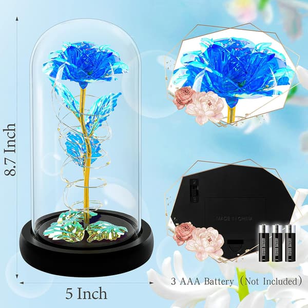 Led Enchanted Galaxy Rose Evig 24k Guldfolie Blomst Med Fe