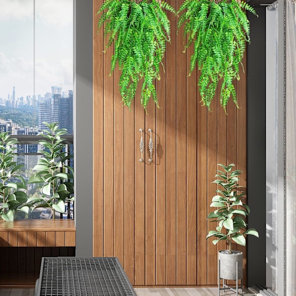 2 stk. Kunstige Boston Bregneplanter, Kunstige Droppende Planter