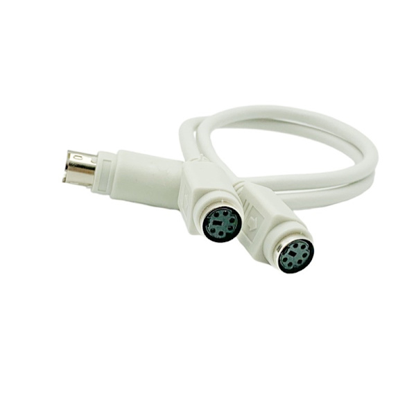 PS2 én til to tastatur og mus interface patch kabel rund p