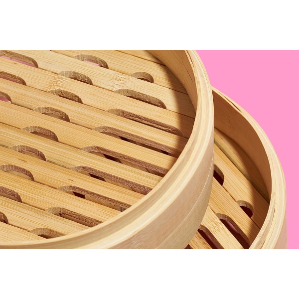 Bamboo Steamer Basket (halkaisija 20 cm) - Bamboo Steamer riisille,
