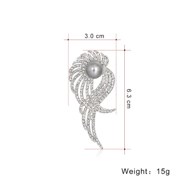 Legering corsage Ny kreativ vingbroch Enkel design pärlkorsage