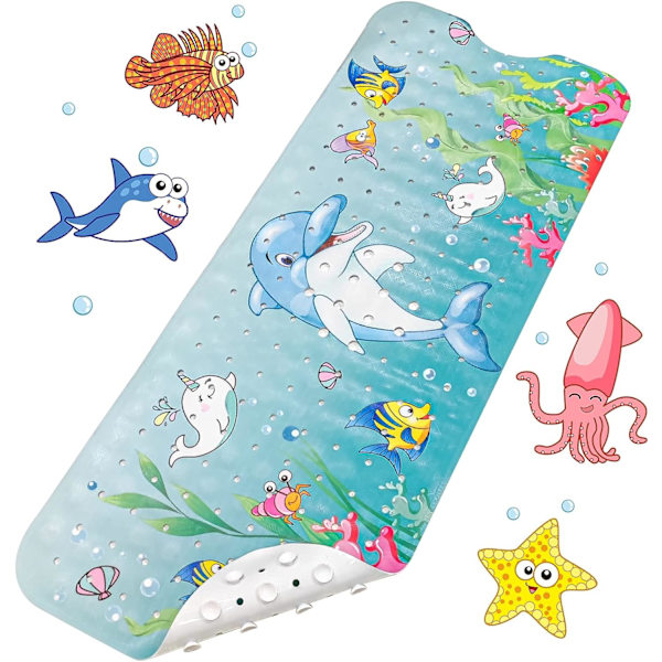Halksäker badmatta 100 x 40cm med 200 sugkoppar PVC-material -