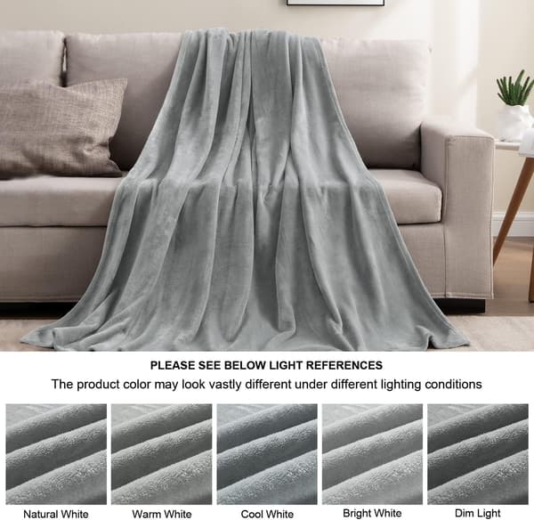 Fleecefilt Tvillingstorlek Grå 59\"x78\" Pläd för Soffa &
