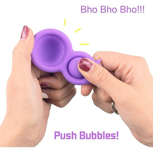 3-pack Enkla Dimpled Nyckelring Pop-Bubbla Leksaker Stressavlastning Hand