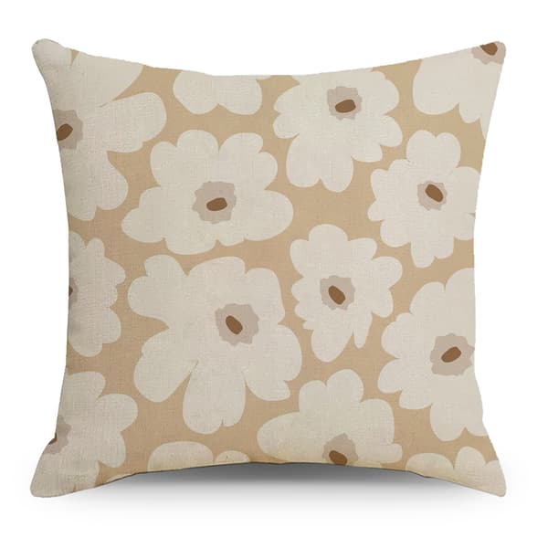 Kuddfodral 45 X 45 Cm, Bomullslinne Abstrakt Blomma Kuddfodral