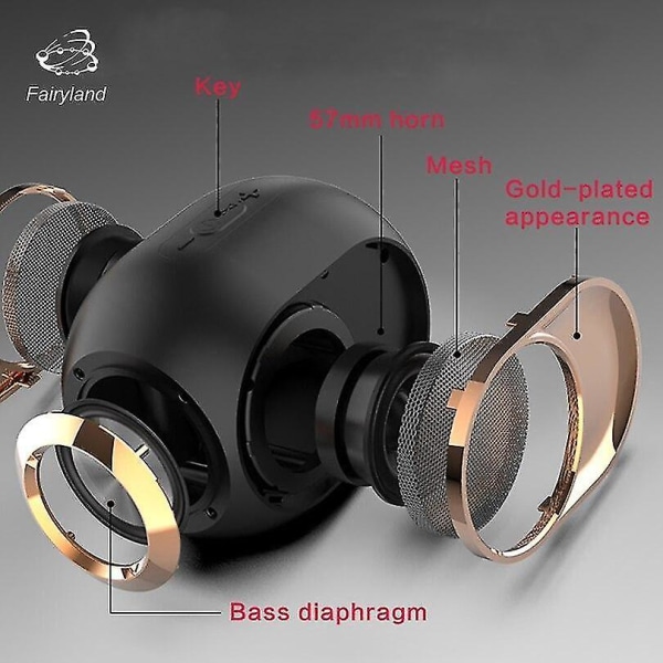 Bärbara Bluetooth högtalare Subwoofer Stereo HiFi-ljud TWS Hands