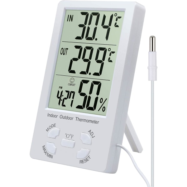 Digital Hygrometer Termometer， Digital LCD-termometer med sond