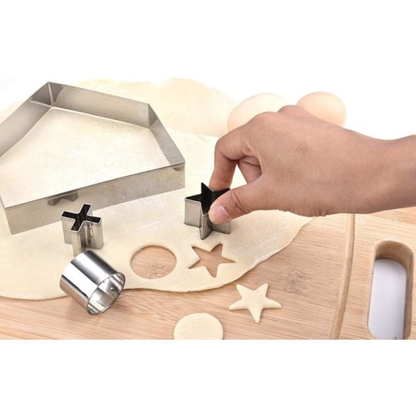 10 stk 3D pepperkakeformer i rustfritt stål for jul