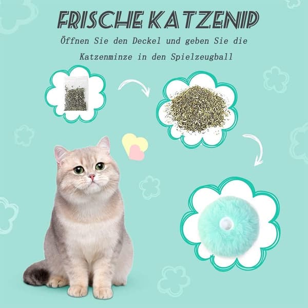 Plush Kattelydsbold - Katteurtbold - Interaktivt Legetøj med Musik -
