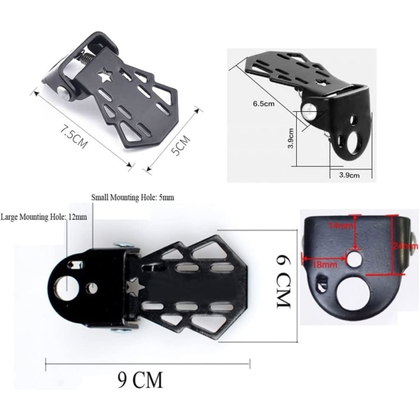 4-pack Mini Cykel Bakpedaler, Bike Pegs, MTB Vikbara Fotstöd M