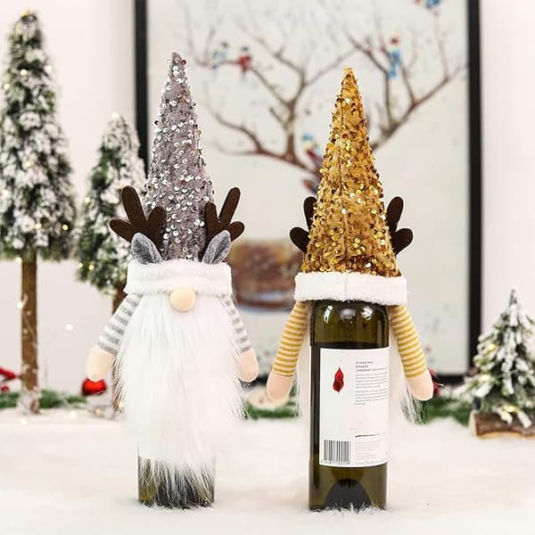Jule-Nisse Vinflaskedeksel 3-pakning Svensk Tomte