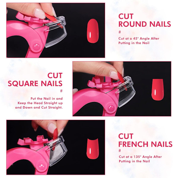 Nagelklippare, Rosa Justerbar Nagelstipsklippare Falska Nagelklippare Cl