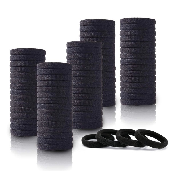100-pack svart pannband för kvinnor, sömlöst tjockt svart pannband,