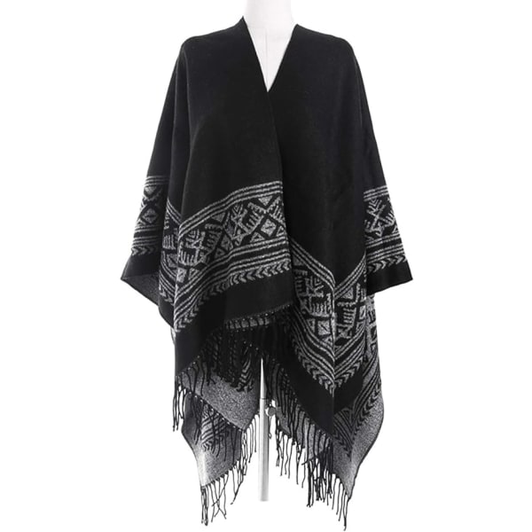 Poncho Sjal Elegant Varm Åpen Til Kvadrat Høst Vinter Kvinne DXGHC