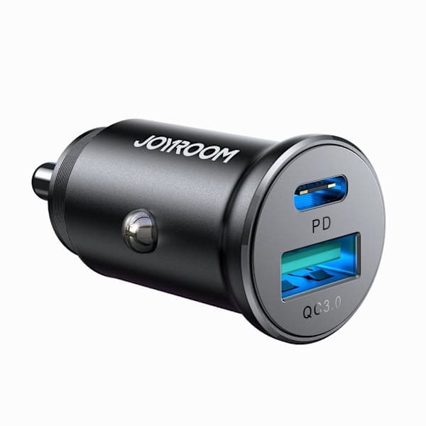 Joyroom Mini biloplader USB-A og USB-C 30W, PD