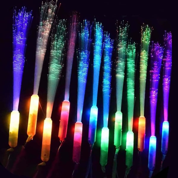 Glow Fiber Wands Sticks Led Light Up Wands Fiberoptiska Wands Led