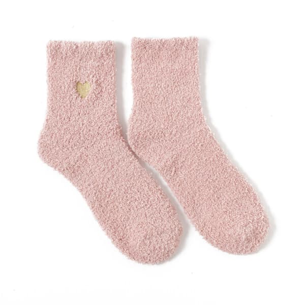 3 par rosa korallfleece strumpor för kvinnor vintervarma strumpor