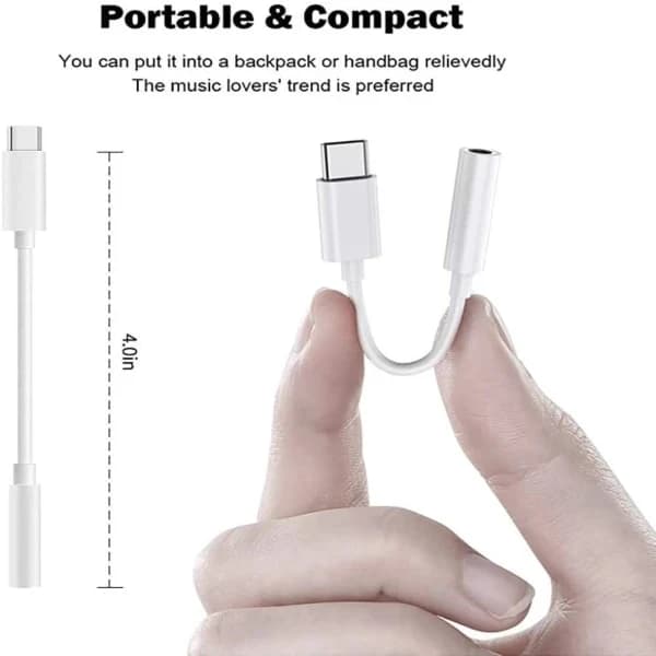 3-pack USB-C till 3,5 mm adapter (Samsung S20 S21 S22) Hörlursadapter Vit,A